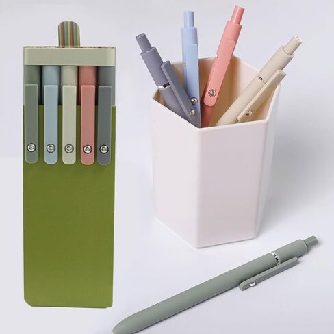 Hitefu 5 Pcs Smooth Writing Gel Pens, Fine Point High-End Series Pens Cute Office Supplies, Black Ink Pens for Journaling Note Taking/Gifts for Women Men in Saudi Arabia