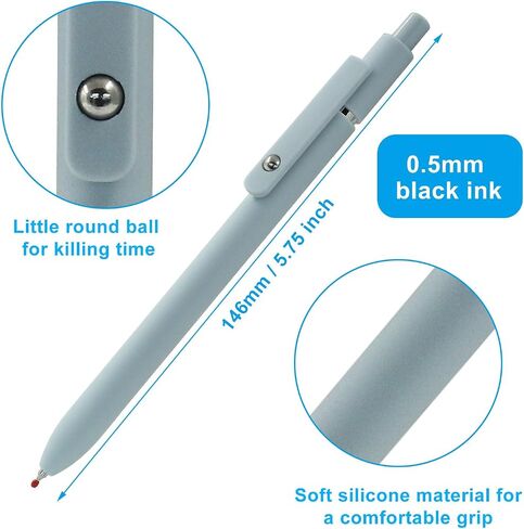 Hitefu 5 Pcs Smooth Writing Gel Pens, Fine Point High-End Series Pens Cute Office Supplies, Black Ink Pens for Journaling Note Taking/Gifts for Women Men in Saudi Arabia