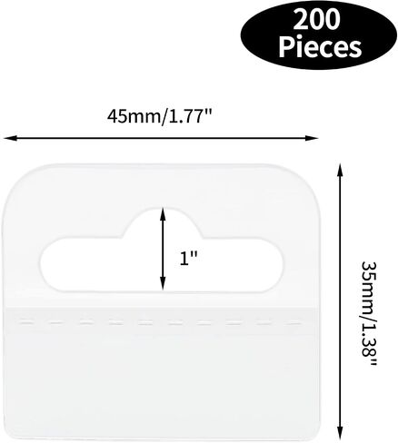 Litoexpe 1-3/8" x 1-13/16" Sticky Hanging Tabs, 200 Pieces Clear Slot Hole Hang Tags Strong Self Adhesive Hang Tabs for Store Retail Display in Saudi Arabia