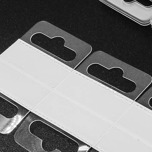 Litoexpe 1-3/8" x 1-13/16" Sticky Hanging Tabs, 200 Pieces Clear Slot Hole Hang Tags Strong Self Adhesive Hang Tabs for Store Retail Display in Saudi Arabia