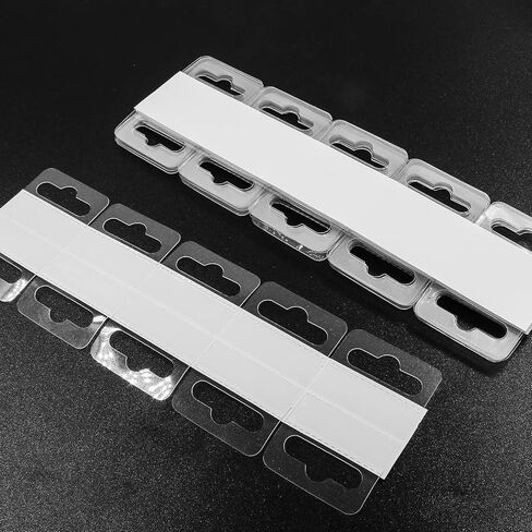Litoexpe 1-3/8" x 1-13/16" Sticky Hanging Tabs, 200 Pieces Clear Slot Hole Hang Tags Strong Self Adhesive Hang Tabs for Store Retail Display in Saudi Arabia