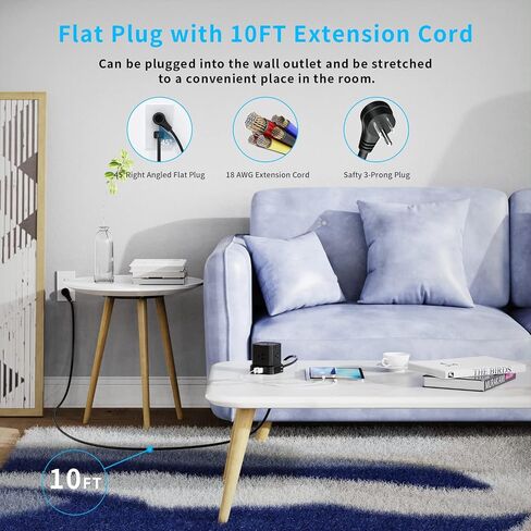Power Strip with USB, TOPREK Power Strip Tower with 9 AC, 1 USB-C, 3 USB-A, Convertible Outlet Extender & Desk Charging Block with 6.5 FT Flat Plug Extension Cord for Home Office, Kitchen 1625W/13A in Kuwait
