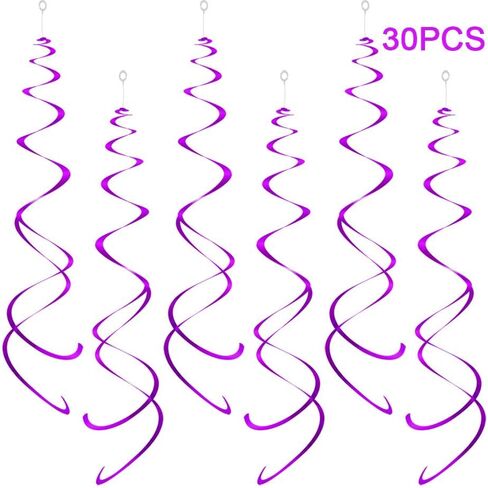 Party Swirl Decorations, Red and Blue Foil Ceiling Hanging Swirl Decoration, Whirls Decorations for Birthday | Wedding | Anniversary | Graduation Party Supplies, Pack of 20 in Saudi Arabia