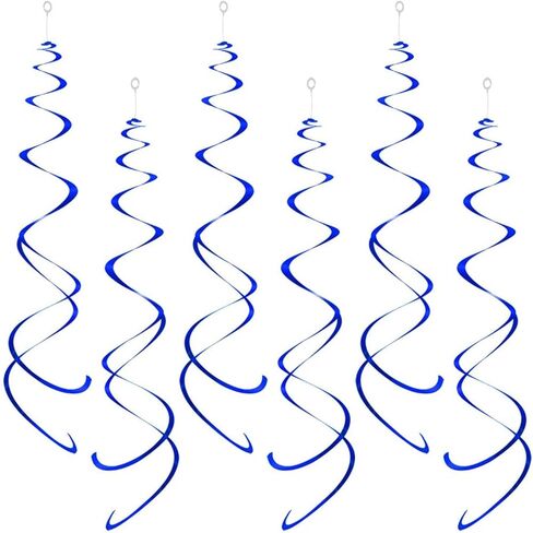Party Swirl Decorations, Red and Blue Foil Ceiling Hanging Swirl Decoration, Whirls Decorations for Birthday | Wedding | Anniversary | Graduation Party Supplies, Pack of 20 in Kuwait