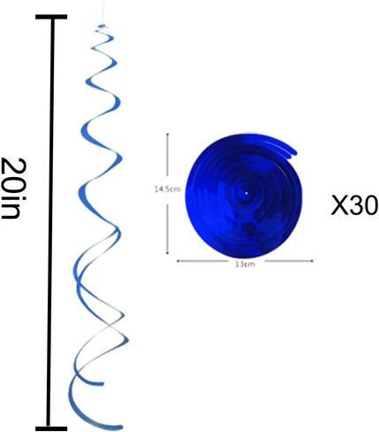 Party Swirl Decorations, Red and Blue Foil Ceiling Hanging Swirl Decoration, Whirls Decorations for Birthday | Wedding | Anniversary | Graduation Party Supplies, Pack of 20 in Kuwait
