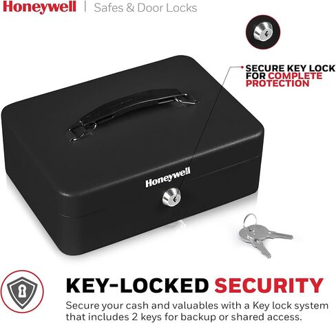 Honeywell Safes & Door Locks 6112TL Standard Steel Cash Box with Key Lock, Teal in Kuwait