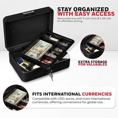 Honeywell Safes & Door Locks 6112TL Standard Steel Cash Box with Key Lock, Teal in Kuwait