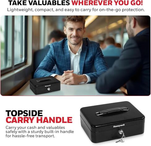 Honeywell Safes & Door Locks 6112TL Standard Steel Cash Box with Key Lock, Teal in Kuwait