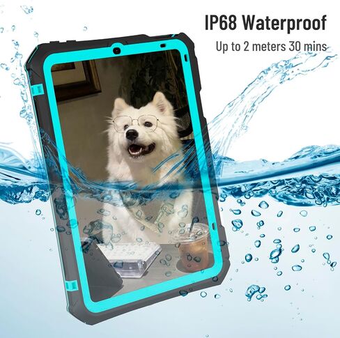 iPad Mini 6 Case - Waterproof Case for iPad Mini 6th Generation 2021 8.3 Inch Shockproof Full Body Protection 6th Gen iPad Mini 6 Tablet Case with Built in Screen Protector Strap Pen Holder Black in Saudi Arabia
