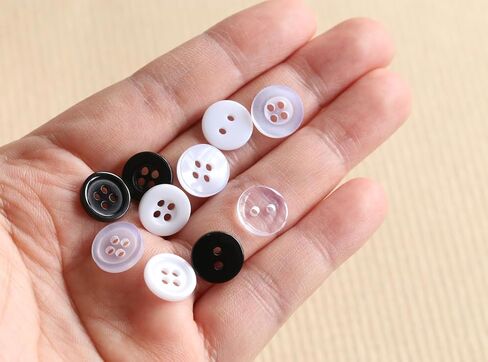 250pcs 11.5mm (0.46 بوصة) الحجم الصغير مستدير أزرار قميص راتنج أبيض من 4 حفرة لخياطة الملابس DIY الحرف اليقظة in Kuwait