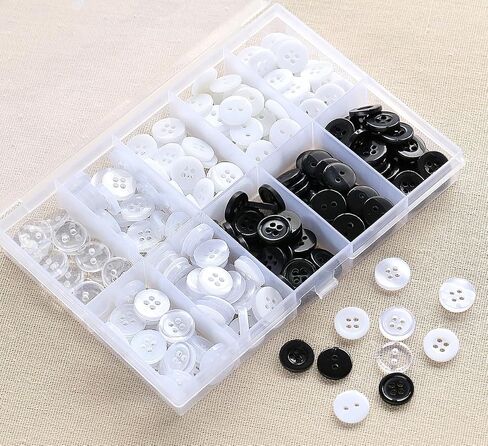250pcs 11.5mm (0.46 بوصة) الحجم الصغير مستدير أزرار قميص راتنج أبيض من 4 حفرة لخياطة الملابس DIY الحرف اليقظة in Kuwait