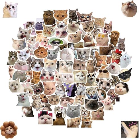 100 pcs Cute Pet Stickers & Decals - Adorable Cats & Dogs, Kawaii Patterns, Vinyl Waterproof for Tumblers, Journals, Phone Cases, Great for Kids, Teens & Animal Lovers in Kuwait
