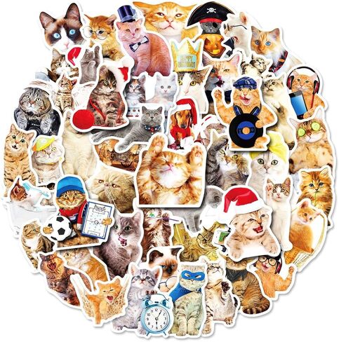 100 pcs Cute Pet Stickers & Decals - Adorable Cats & Dogs, Kawaii Patterns, Vinyl Waterproof for Tumblers, Journals, Phone Cases, Great for Kids, Teens & Animal Lovers in Kuwait