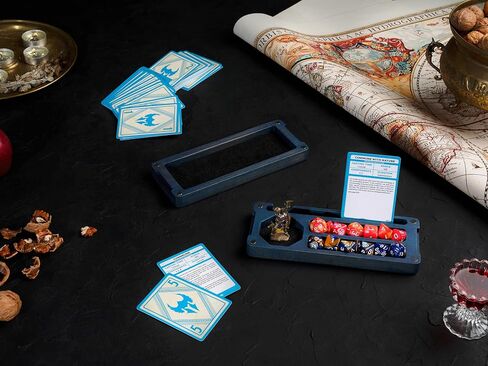 Wooden Dnd Dice Box - Dnd Dice Tray and Storage - Personalized Dnd Gifts - Dice Holder Box - Travel Dice Tray - Magnetic Lid For Storage (Anthracite, Large) in Saudi Arabia