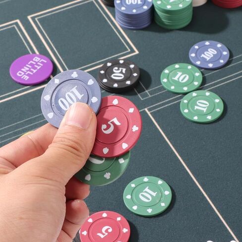 Denomination Poker Chips Set with 2 Decks of Premium Playing Cards for Texas Hold’em, Blackjack, and All Card Games in Saudi Arabia