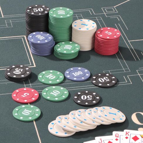 Denomination Poker Chips Set with 2 Decks of Premium Playing Cards for Texas Hold’em, Blackjack, and All Card Games in Saudi Arabia