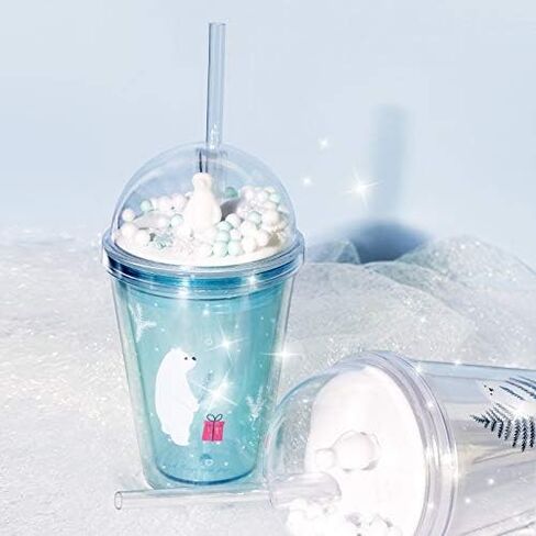Cat Drink Cups with Straw Travel Tumblers Cups Cartoon Party Cup Ice Coffee Mug Water Bottle Birthday Gift (pink cat, 430ml cat) in Saudi Arabia