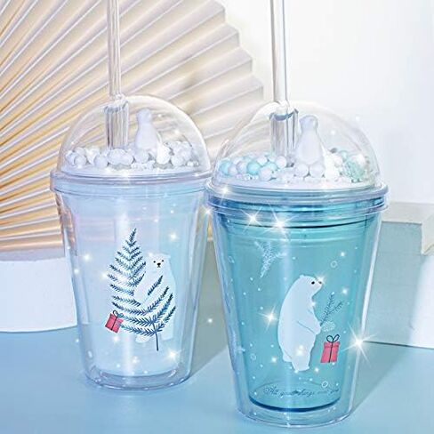 Cat Drink Cups with Straw Travel Tumblers Cups Cartoon Party Cup Ice Coffee Mug Water Bottle Birthday Gift (pink cat, 430ml cat) in Saudi Arabia
