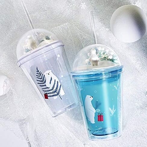 Cat Drink Cups with Straw Travel Tumblers Cups Cartoon Party Cup Ice Coffee Mug Water Bottle Birthday Gift (pink cat, 430ml cat) in Saudi Arabia