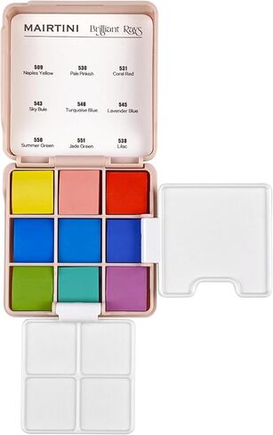 Mairtini Academy Grade Brilliant Series Solid Half-pan Portable Travel Watercolor Set 9 Colors (Macaron) in Saudi Arabia