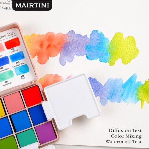 Mairtini Academy Grade Brilliant Series Solid Half-pan Portable Travel Watercolor Set 9 Colors (Macaron) in Saudi Arabia