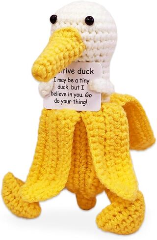 Positive Crochet Animals, Emotional Support Nuggets, Handmade Emotional Support Crochet, Cheer Support Plush Birthday Gifts for Women, Friend, Coworker, Student, Family (Positive Chick) in Saudi Arabia