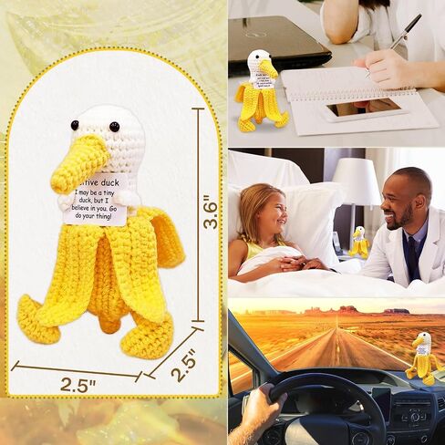 Positive Crochet Animals, Emotional Support Nuggets, Handmade Emotional Support Crochet, Cheer Support Plush Birthday Gifts for Women, Friend, Coworker, Student, Family (Positive Chick) in Saudi Arabia