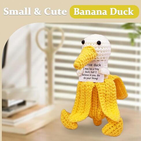 Positive Crochet Animals, Emotional Support Nuggets, Handmade Emotional Support Crochet, Cheer Support Plush Birthday Gifts for Women, Friend, Coworker, Student, Family (Positive Chick) in Saudi Arabia