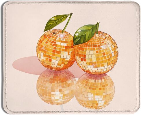Orange Mouse Pad, Funky Retro Y2K Orange Disco Ball Mouse Pads for Wireless Mouse Computers Laptop Desk Accessories, Aesthetic Mouse Pad, Desk Supplies for Women Office Aesthetic, 9.5x7.9 Inch in Saudi Arabia