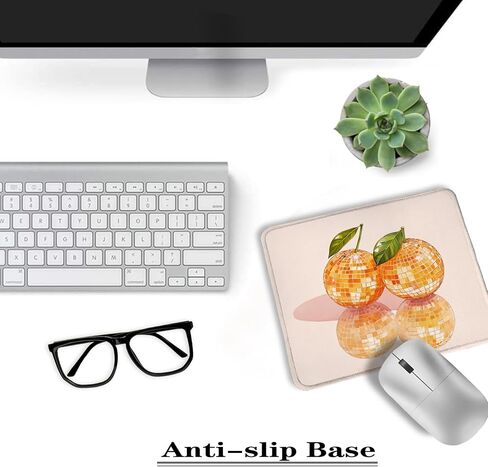 Orange Mouse Pad, Funky Retro Y2K Orange Disco Ball Mouse Pads for Wireless Mouse Computers Laptop Desk Accessories, Aesthetic Mouse Pad, Desk Supplies for Women Office Aesthetic, 9.5x7.9 Inch in Saudi Arabia