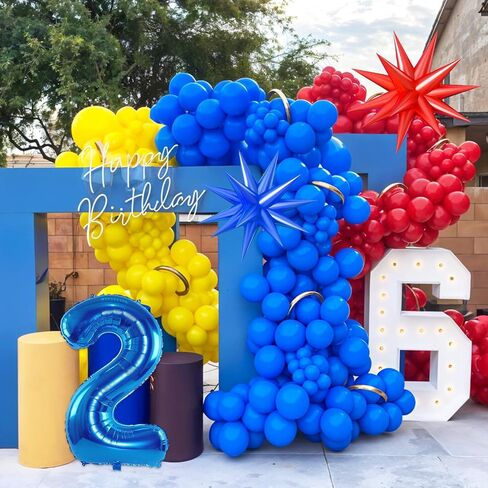 زخارف عيد الميلاد الخامسة للصبي ، والأصفر الأحمر الأزرق الأزرق الخامس ، والبالون ، والبالون ، والبالونات ، احباط النجوم ، 40 بوصة رقم 5 بالون للطفل 5 سنوات ، تخرج الطفل من دش الطفل in Kuwait