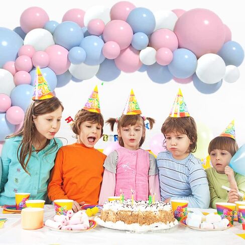 Gender Reveal Balloon Arch Kit 124 Pcs Pink and Blue and White Balloons Garland Kit for Boys Girls Gender Reveal Decorations Wedding Baby Shower Birthday Party Decorations, 5+10+12+18 inch in Kuwait