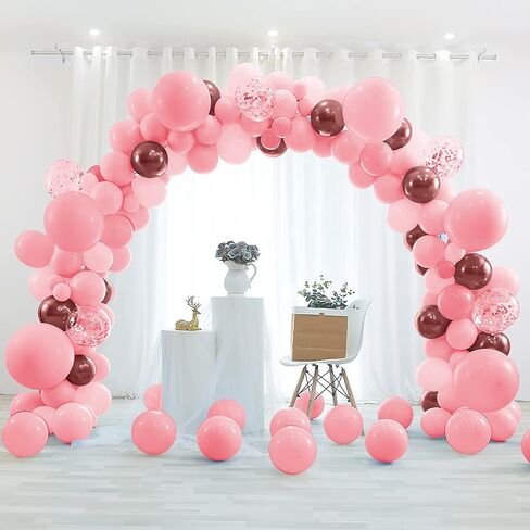 50PCS 5in Pink & Rainbow Matte Latex Balloons - Happy Birthday Arch & Garland Kit in Saudi Arabia