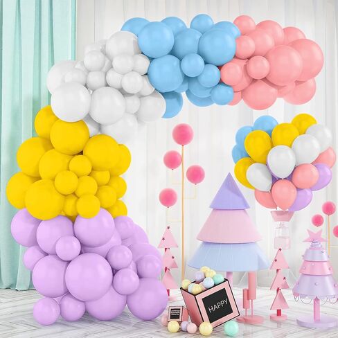 50PCS 5in Pink & Rainbow Matte Latex Balloons - Happy Birthday Arch & Garland Kit in Saudi Arabia