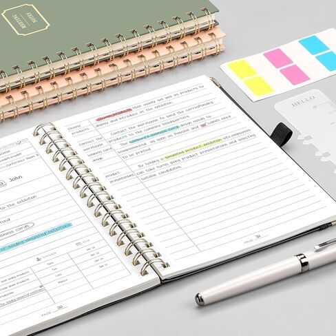 كمبيوتر محمول لقاء Emshoi لمنظمة العمل - دفتر مخطط العمل مع عناصر العمل ، ومشاريع أعمال الأعمال التجارية ، واللوازم المكتبية للرجال والنساء - 140 صفحة ، A5 (6.1 "x8.27") PINK in Kuwait