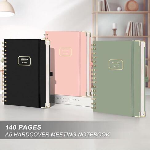 كمبيوتر محمول لقاء Emshoi لمنظمة العمل - دفتر مخطط العمل مع عناصر العمل ، ومشاريع أعمال الأعمال التجارية ، واللوازم المكتبية للرجال والنساء - 140 صفحة ، A5 (6.1 "x8.27") PINK in Kuwait