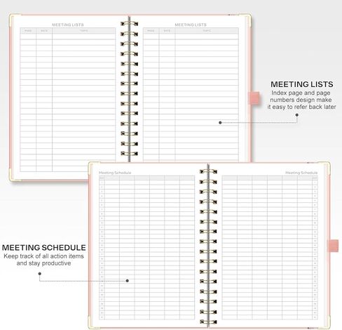 كمبيوتر محمول لقاء Emshoi لمنظمة العمل - دفتر مخطط العمل مع عناصر العمل ، ومشاريع أعمال الأعمال التجارية ، واللوازم المكتبية للرجال والنساء - 140 صفحة ، A5 (6.1 "x8.27") PINK in Kuwait