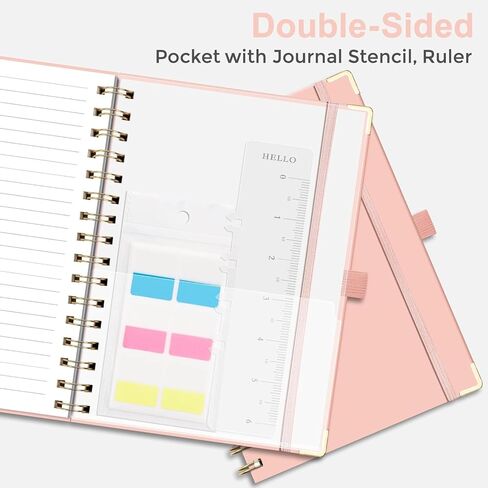 كمبيوتر محمول لقاء Emshoi لمنظمة العمل - دفتر مخطط العمل مع عناصر العمل ، ومشاريع أعمال الأعمال التجارية ، واللوازم المكتبية للرجال والنساء - 140 صفحة ، A5 (6.1 "x8.27") PINK in Kuwait