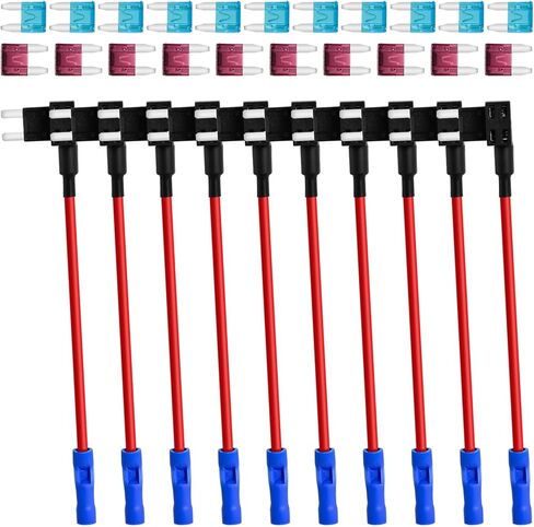 MuHize Micro2 Fuse Tap - Upgraded ATR Blade Fuse Holder(2024 New), 12V Car Add-a-Circuit Fuse Tap Adapter with 10 Pcs 5 Amp Micro2 Blade Fuses Kit in Kuwait