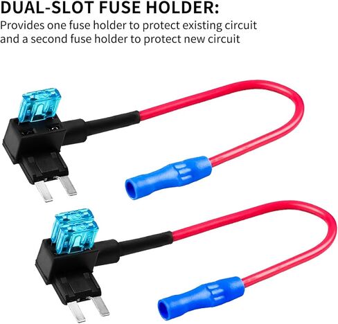 MuHize Micro2 Fuse Tap - Upgraded ATR Blade Fuse Holder(2024 New), 12V Car Add-a-Circuit Fuse Tap Adapter with 10 Pcs 5 Amp Micro2 Blade Fuses Kit in Kuwait