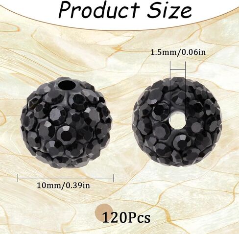 SUNNYCLUE 1 Box 120Pcs Dark Blue Rhinestone Beads Disco Ball Bead Bulk 10mm Polymer Clay Glass Mini Pave Round Charms Crystal Diamond Gems Pen Bead for Jewelry Making DIY Necklace Bracelet Crafts in Saudi Arabia