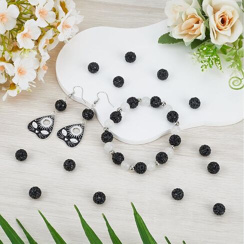 SUNNYCLUE 1 Box 120Pcs Dark Blue Rhinestone Beads Disco Ball Bead Bulk 10mm Polymer Clay Glass Mini Pave Round Charms Crystal Diamond Gems Pen Bead for Jewelry Making DIY Necklace Bracelet Crafts in Saudi Arabia