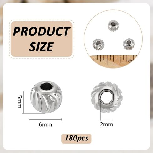 Benecreat 180pcs 18K حبات الفواصل النحاسية المطلية بالذهب ، حبات فضفاضة مموجة ، حبات معدنية مستديرة 6 × 5 ملم للأساور ، القلادات ، صنع المجوهرات ، ثقب: 2 مم: 2 مم in Saudi Arabia