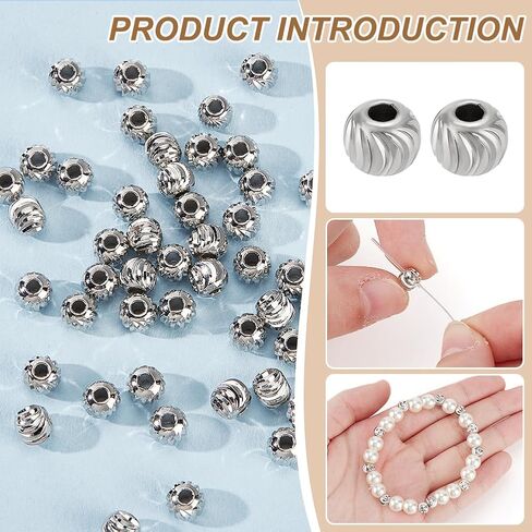 Benecreat 180pcs 18K حبات الفواصل النحاسية المطلية بالذهب ، حبات فضفاضة مموجة ، حبات معدنية مستديرة 6 × 5 ملم للأساور ، القلادات ، صنع المجوهرات ، ثقب: 2 مم: 2 مم in Saudi Arabia