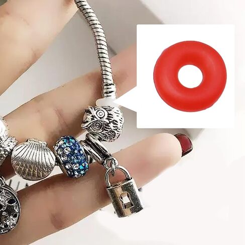 Semetall 500pcs توقف الخرز إدراج الفواصل السيليكون المطاط دونات الحلقات حلقات الفواصل المطاطية لحلقات قلادة سوار المجوهر in Saudi Arabia