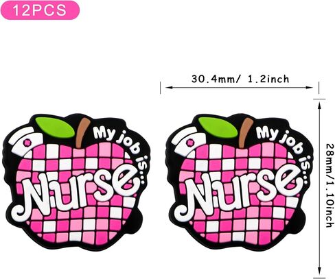 6PCS Medical Silicone Focal Beads for Pens, Grid Nurse Silicone Beads for Keychain Making Character Silicone Beads for Handicraft in Saudi Arabia