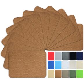 12 Pieces Iron-on Patches Premium Quality Fabric Inside & Outside. Strongest Glue Hundred Percent Cotton Camel Repair Decorating Kit Size 3" by 4-1/4" (Cotton-Camel)