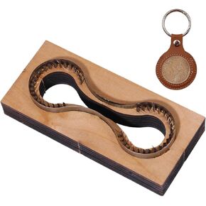 GLOBLELAND Circular Leather Cutting Die Wood Dies for Leather Metal Cutting Template Die Cutter with Smooth Wooden Base for DIY Crafts
