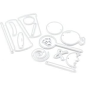 KSCRAFT Cute Lollipops and Coffee Cups Metal Cutting Dies Stencils for DIY Scrapbooking/Photo Album Decorative Embossing DIY Paper Cards