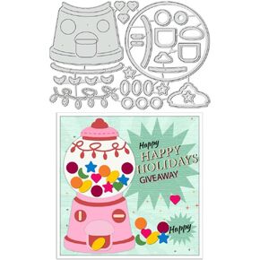 BENECREAT Candy Machine Cutting Dies, Carbon Steel Template Metal Embossing Stencils for Paper Card Making Decoration DIY Scrapbooking Craft Home Decor